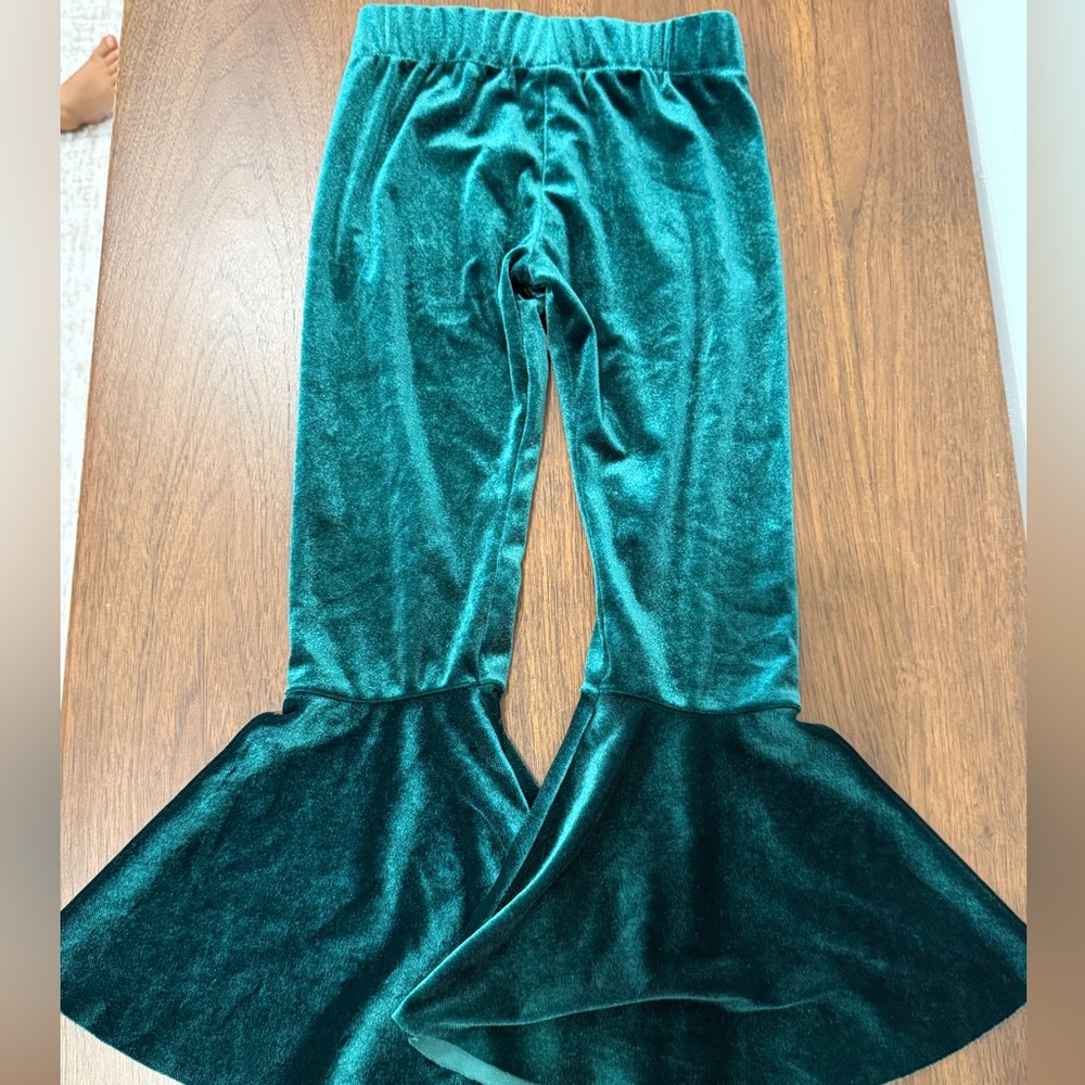 Edge Kids Teal Velvet Flare Pants